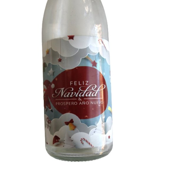 Flip Top Glas(s) Bo(tt)le ✳️ FELIZ NAVIDAD Holiday theme ( MERRY CHRISTMAS) - Picture 1 of 2